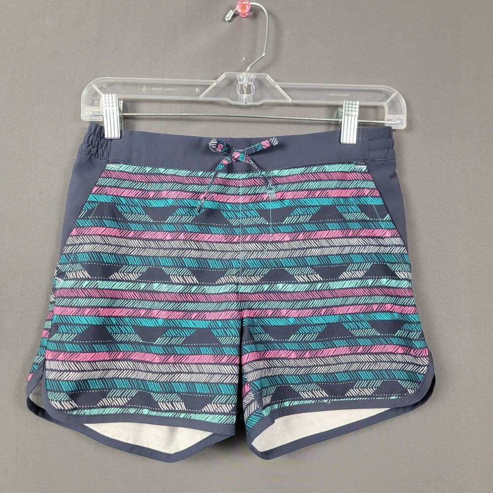 Geometric Boardshorts M Mesh Lined Mid-Rise Multicolor Print